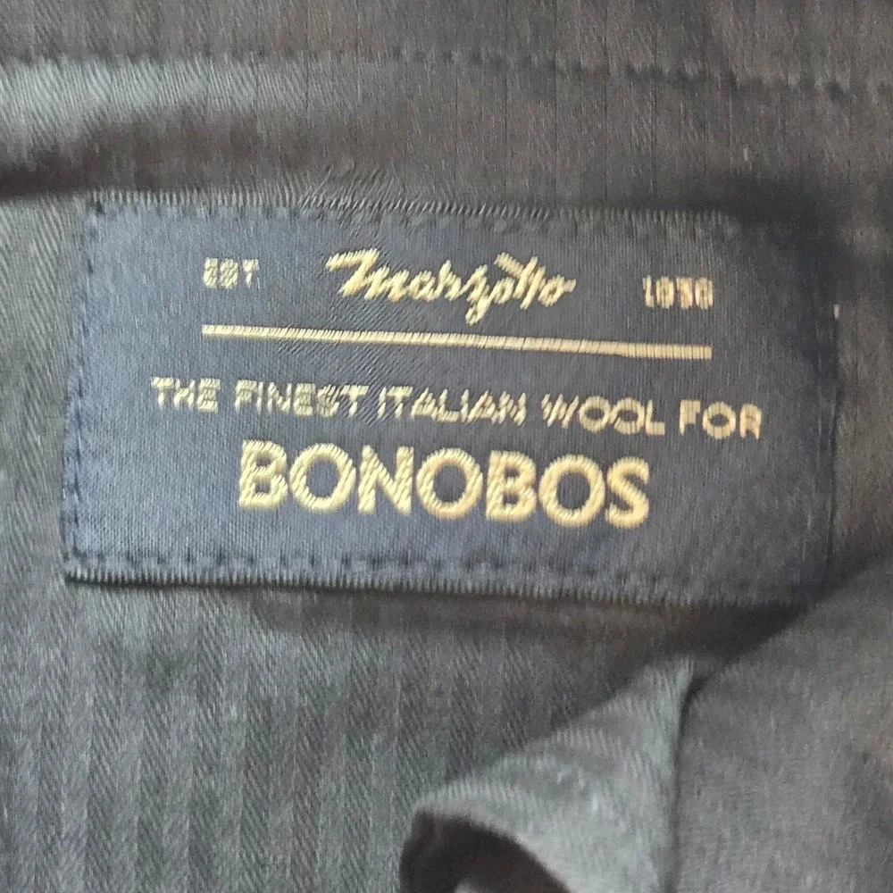 Bonobos Mens Blue Marzotto Italian Wool Dress Pants Trousers Size 35x30 Slim Fit